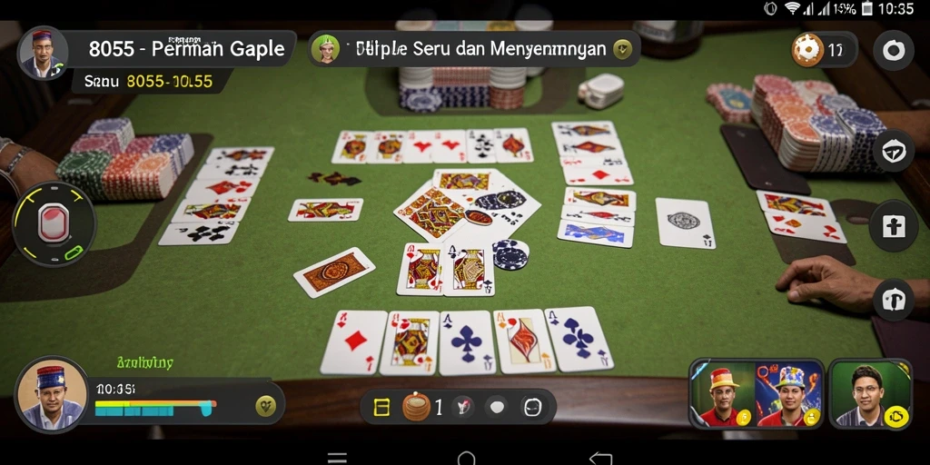 Tampilan gameplay Gaple yang seru dan interaktif di 8055.