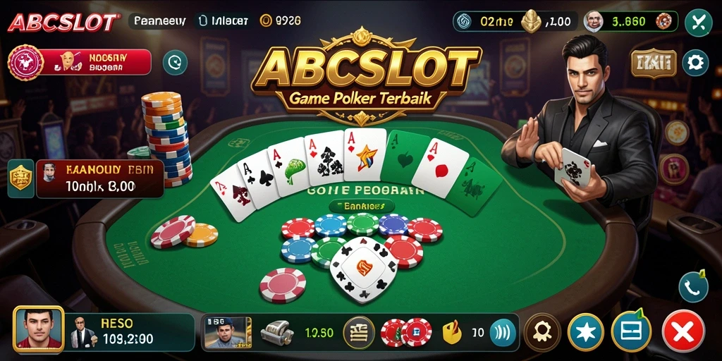 Tampilan gameplay Poker yang menegangkan di ABCSLOT.