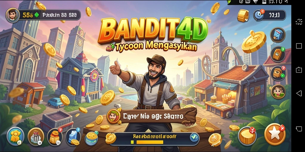 Tampilan gameplay menarik dari BANDIT4D yang menunjukkan berbagai pilihan sektor bisnis.