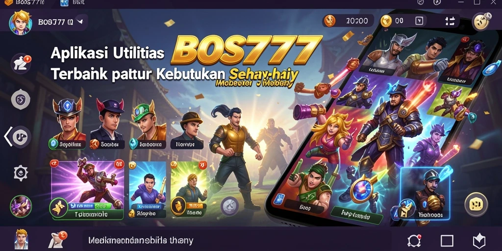 Tampilan utama BOS777 dengan fitur utilitas canggih.