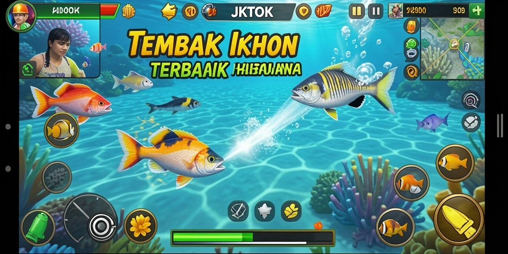 Screenshot dari gameplay seru Tembak Ikan di JKTOK.