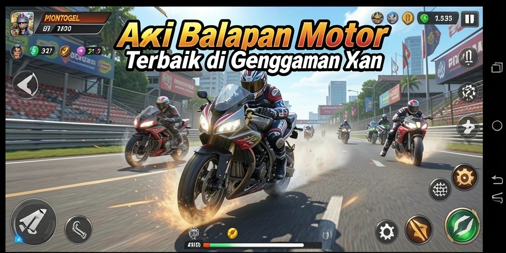 Gameplay seru balapan motor di PIONTOGEL menunjukkan aksi mendebarkan.